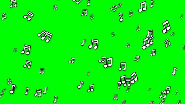 Floating animated music notes on bright background representing sound  harmony  and creative artistic visuals.