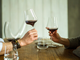 two glasses of red wine