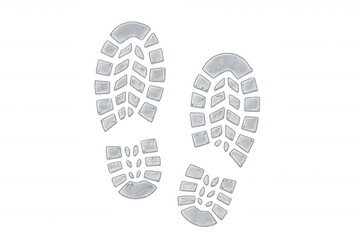 Translucent melting shoe prints creating delicate frosty pattern against light background
