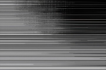 Black and white striped halftone gradient creating a mesmerizing fading effect, suitable for various design applications and artistic projects