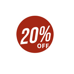 Sale 20 Percent Off Discount Label Badge transparent illustration png 