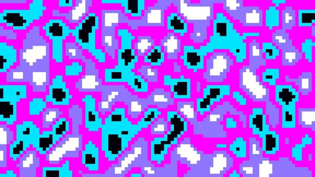 Digital pixel glitch transition animation with distorted effects  ideal for video editing  intros  and retro cyber visuals.