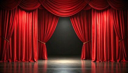 Red velvet theatre curtains