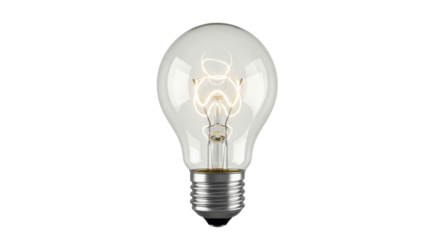 Isolated Vintage Light Bulb with Filament, Idea Generation and Creativity Theme