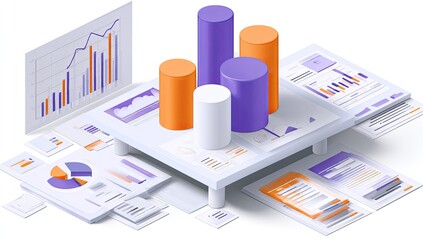 Data visualization, various charts & graphs on a platform