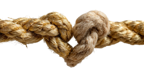 Two intertwined ropes form a heart-shaped knot