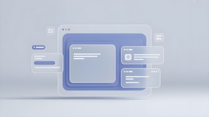 Minimal 3D workflow widgets on seamless background