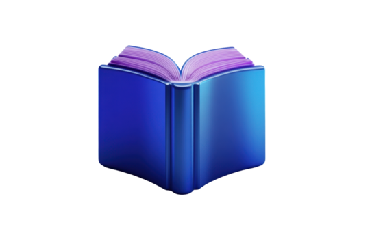 Open book with gradient colors shows knowledge, learning, and education through reading and studying for personal and professional growth
