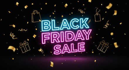 Modern Black Friday sale banner illustration