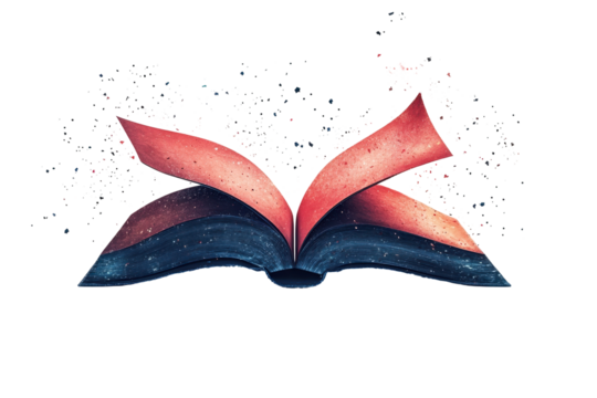 Open book with gradient colors shows knowledge, learning, and education through reading and studying for personal and professional growth