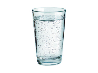 Effervescent tablet dissolving in sparkling water glass, Isolated On white, Png Transparent