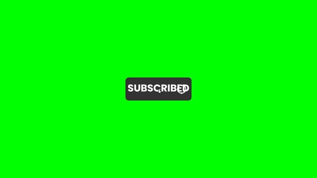 Animated subscribe button glowing with attention effect  symbolizing online video channels  media  and social networks.