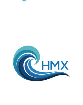 HMX Modern Wave-Inspired Abstract Logo Design with HMX  Text on White Background, HMX Later Logo, 
