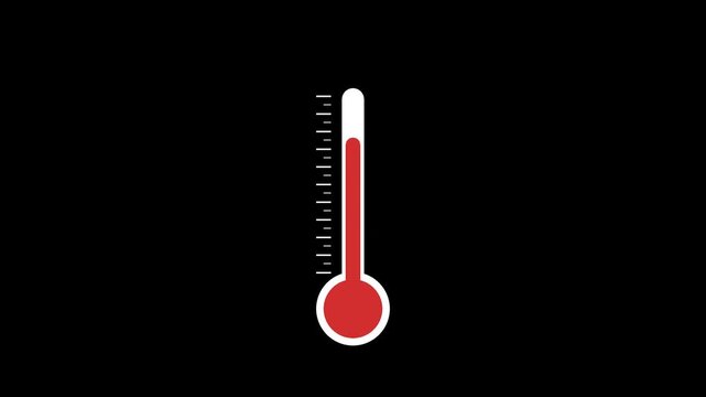 Thermometer temperature animation showing rising and falling values for healthcare  clinic  and weather visuals.