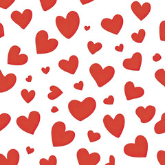 A repeating pattern of simple red hearts on a black background.  Each heart has a slightly outlined, filled-in appearance
