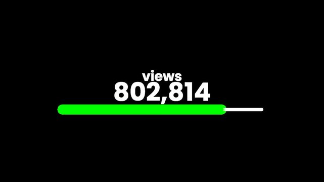 Digital views counter animation symbolizing audience growth  social media popularity  and video platform analytics.