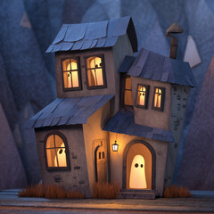 Halloween celebration, ghosts, Halloween lemur, Halloween greeting cards, pumpkin, candy carriage, witch