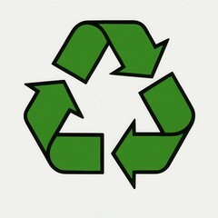 Fototapeta premium Isolated green recycle symbol illustration, a powerful graphic icon for sustainability, environmental protection, and circular economy concepts. Perfect for eco-friendly designs.