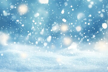 Fototapeta premium Snowy scenery showcasing soft falling snowflakes and a serene winter background