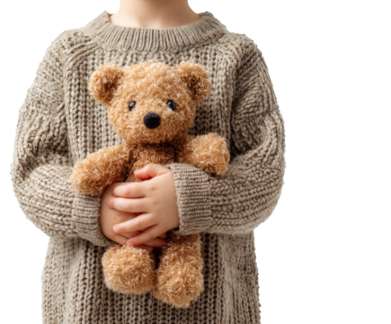 Child holding a teddy bear. - Powered by Adobe
