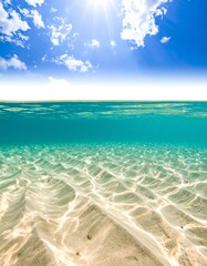 Sunny, shallow, tropical water over sandy bottom