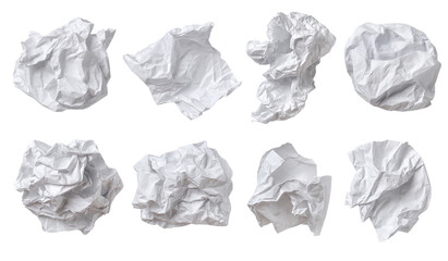 Obraz premium Crumpled white paper pieces, various shapes