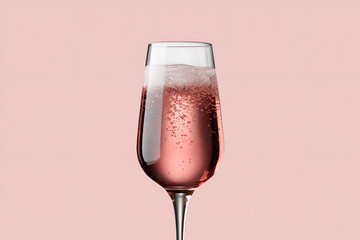pink champagne in glass