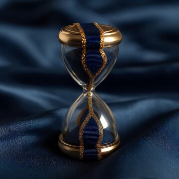 hourglass on a blue background