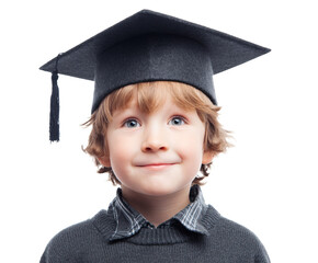 A young boy celebrates his graduation, embodying the spirit of education and future.