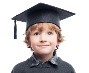 A young boy celebrates his graduation, embodying the spirit of education and future.