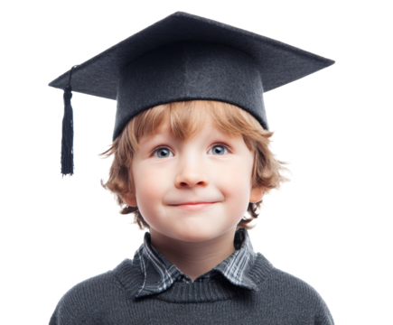 A young boy celebrates his graduation, embodying the spirit of education and future.