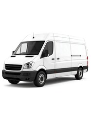 White van, front view, blank, cargo, commercial