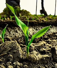 plant growing in soil