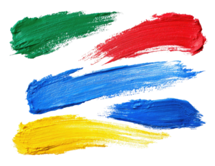 Abstract paint strokes in primary colors (1)