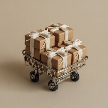 shopping cart with gifts