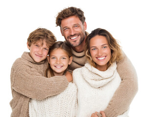 Happy family portrait smiling together