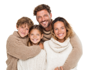 Happy family portrait smiling together