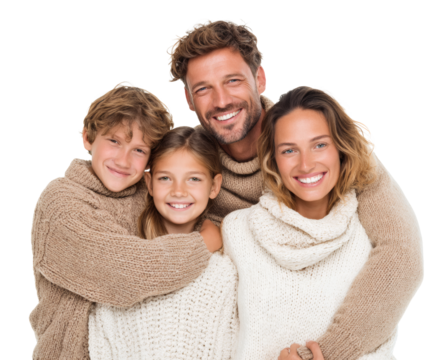 Happy family portrait smiling together