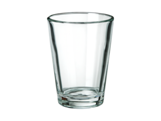 Empty clear glass on black background simple design, Isolated On white, Png Transparent