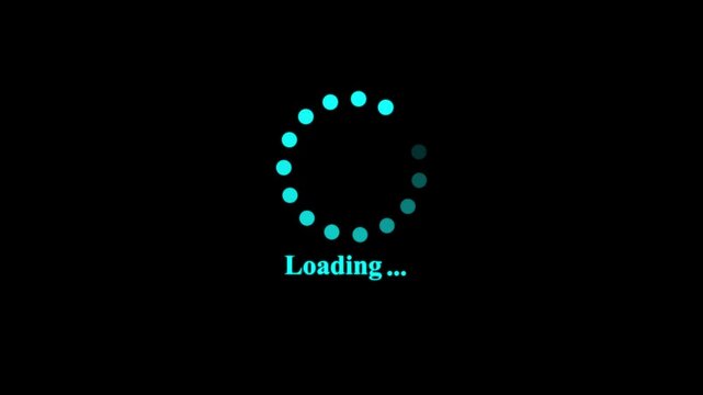 Glowing Loading Circle Icon Animation on Black Background. Circle on center place for your logo and text.Circle loading bar 4k video