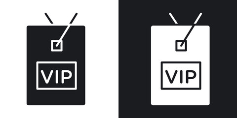 Vip pass icons vectors in solid black and white style