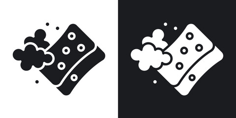 Soap cleaning icons vectors in solid black and white style