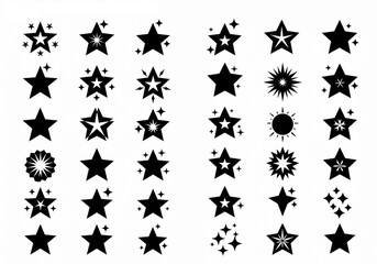 Sparkling star icons and graphic elements for celebration, success, and achievement designs