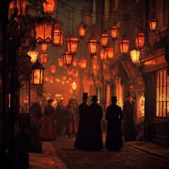 Halloween celebration, ghosts, Halloween greeting cards, pumpkin, candy, carriage, witch, cute vampire, skeleton, cute skeleton, skeleton for Halloween, ghost with smartphone and laptop