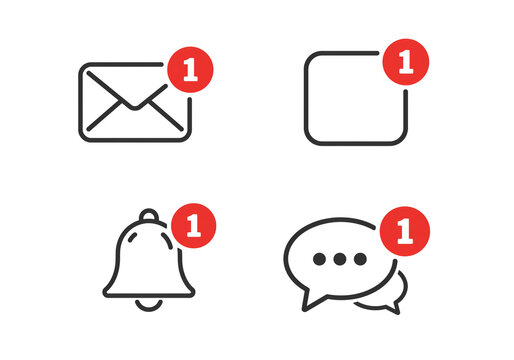 Essential notification icons for alerts, messages, and updates, signaling immediate communication needs