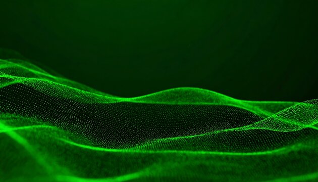 Abstract green wave of dots