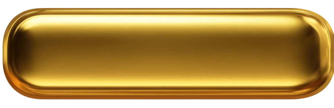 Gold button or plaque.  Smooth, reflective,  elliptical,  golden rectangle