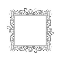 Vector art of christmas square frame, a festive and decorative border for your holiday designs
