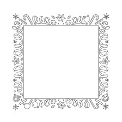 Vector art of square christmas frame border with ornaments for holiday decoration