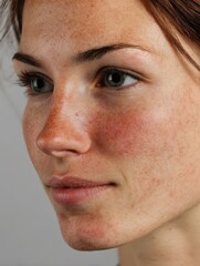 Fototapeta premium Close-up of woman's face showing skin texture.